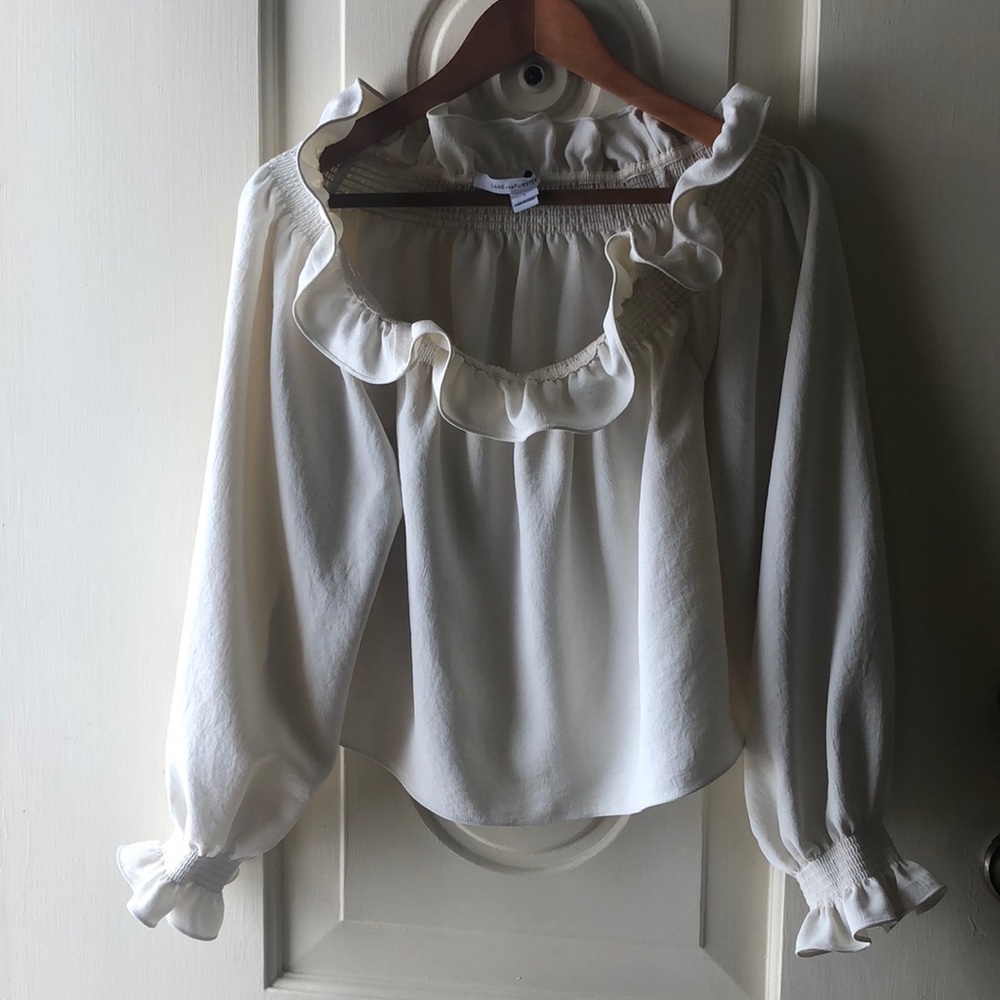 DVF crop ruffle top